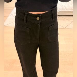 Sezane The 70's Trousers Black - Size 4